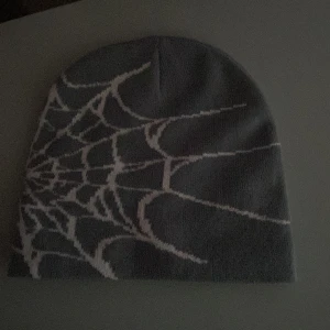 stickad mössa för män med spindelnätsmönster - Grå stickad mössa. Jag gillade inte den så mycket så vill sälja den.
