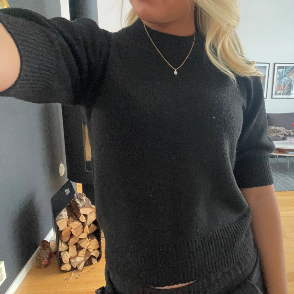 Stickad t-shirt  - 90