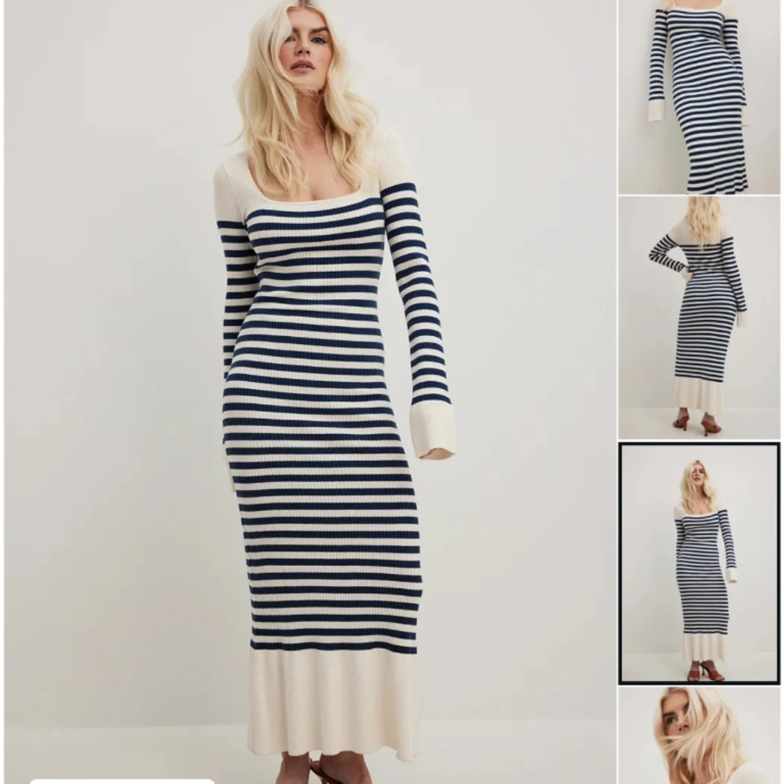 Lång randigklänning