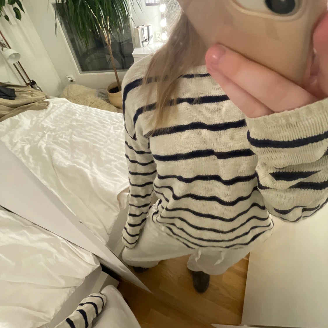 Stickad isch tröja med ränder💕💕