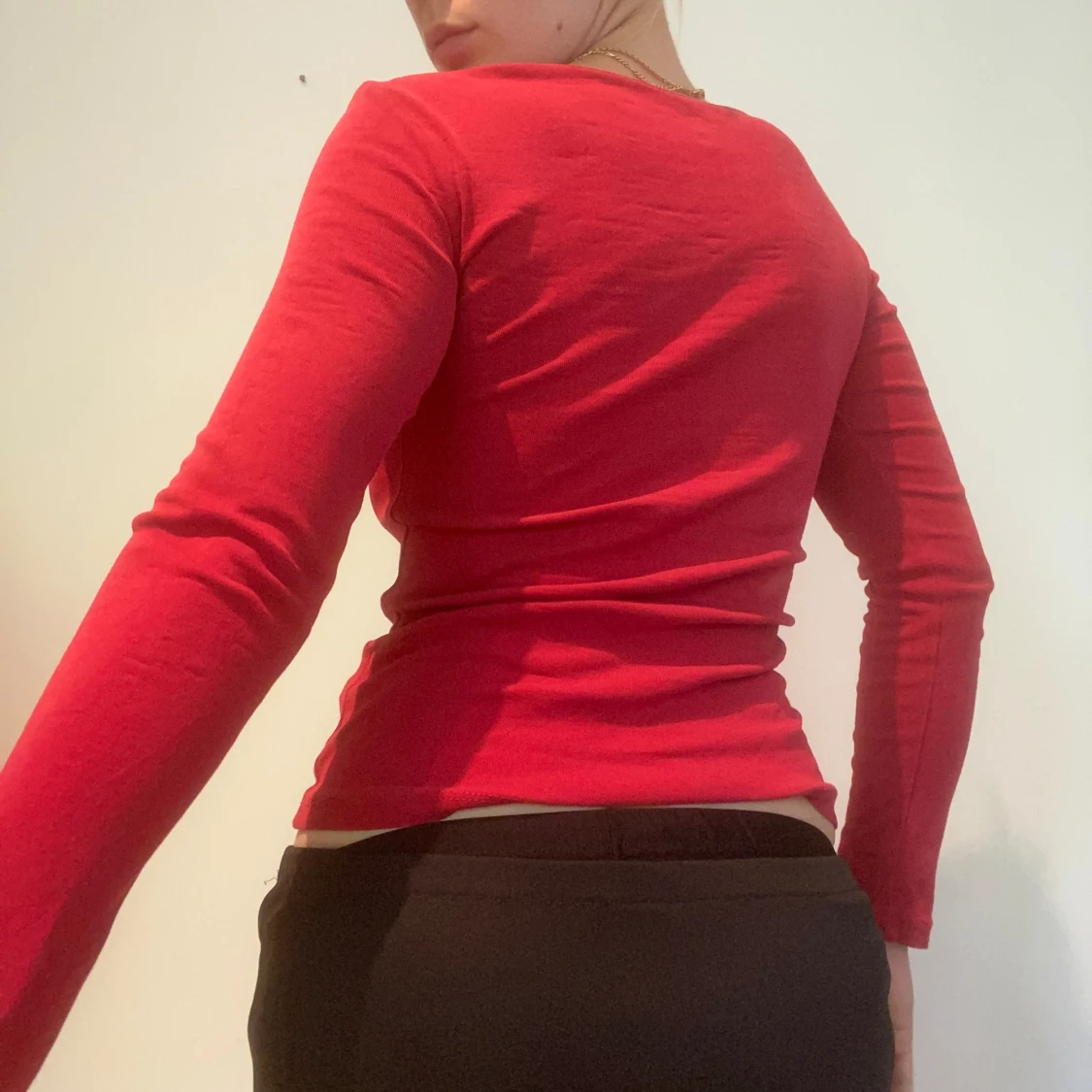 Röd basic tröja - 90