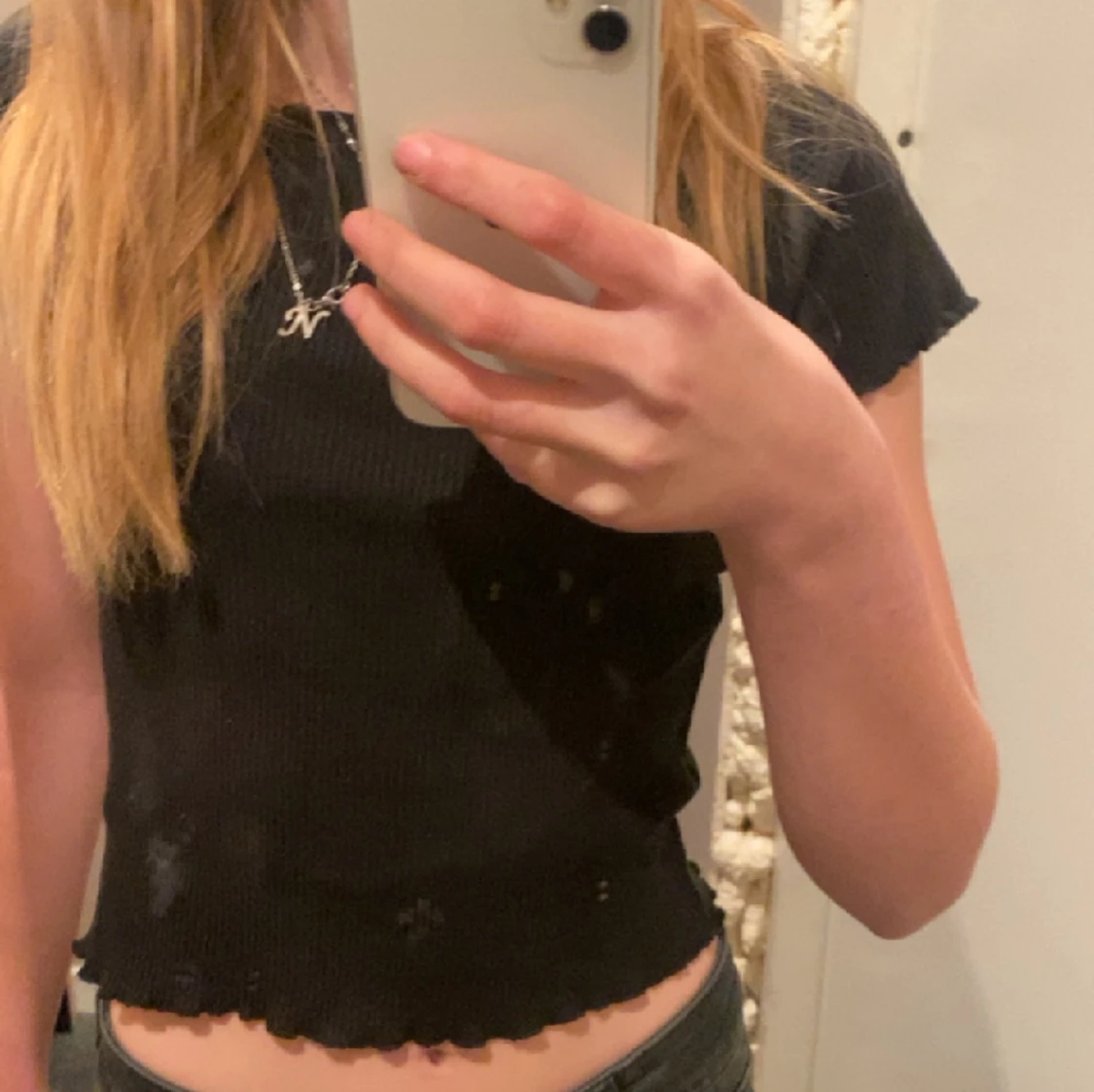 Svart kortärmad tröja - 90