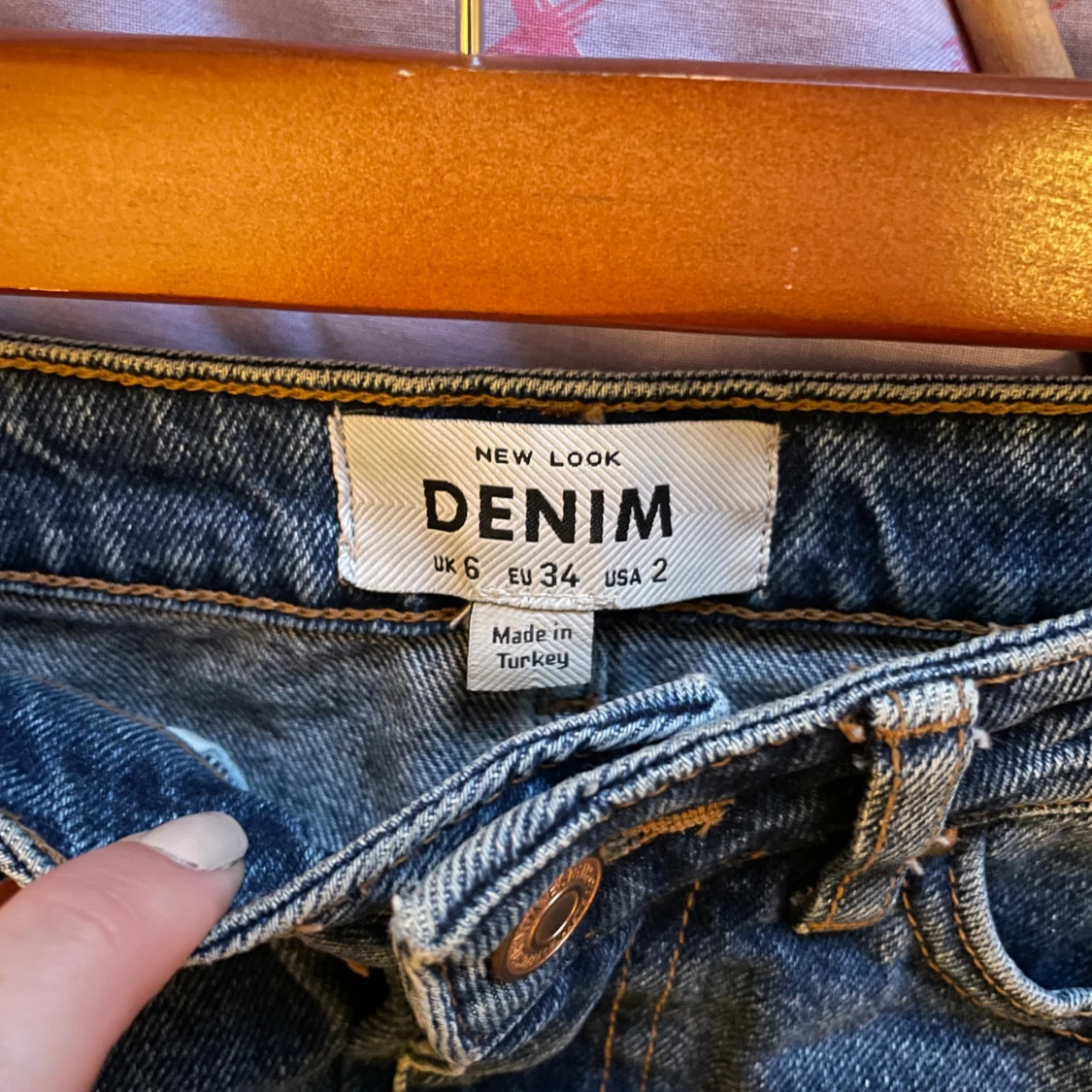 Jeanskjol med slits - 91