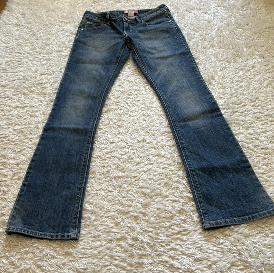 Söta jeans rosa rhinestones - 90