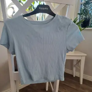 Ljusblå croppad T-shirt från Shein. Strl XS/S. Inga defekter 💗
