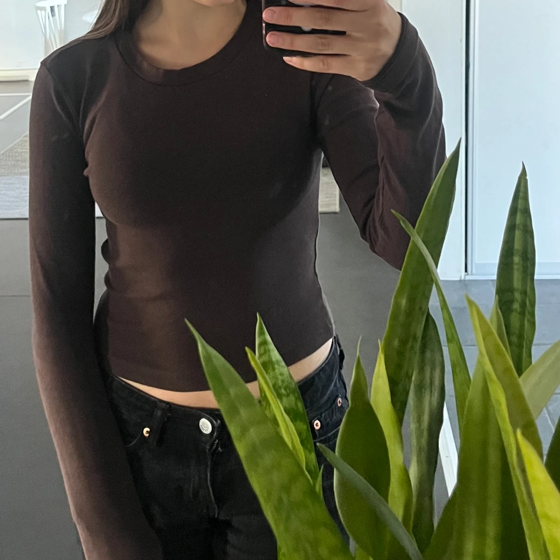 Brun långärmad, gina tricot