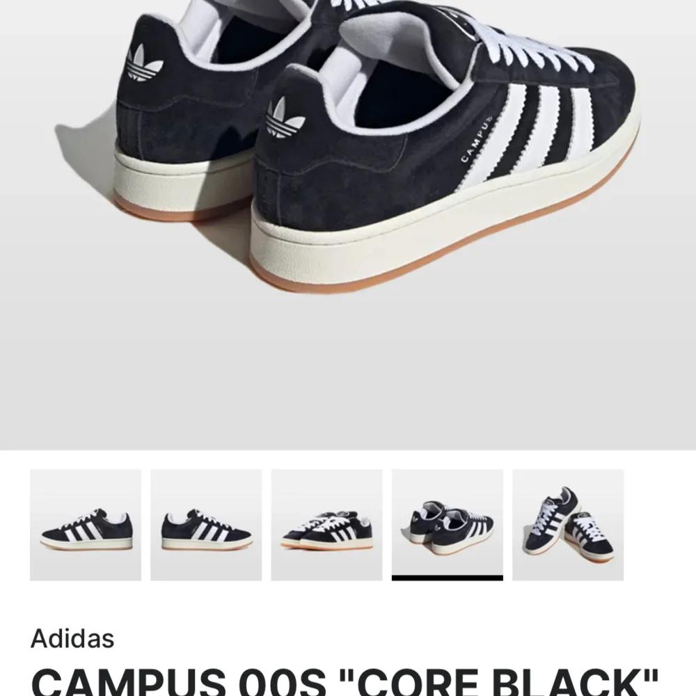 Säljer mina as snygga Adidas campus 00s i färgen ”core black” från merch sweden. Köpta för 1700 väldigt bra skick säljer då de inte kommer till användning pris kan diskuteras kom priv för fler bilder💕. Skor.