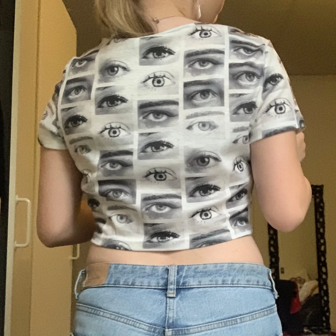 Grå crop top - 90
