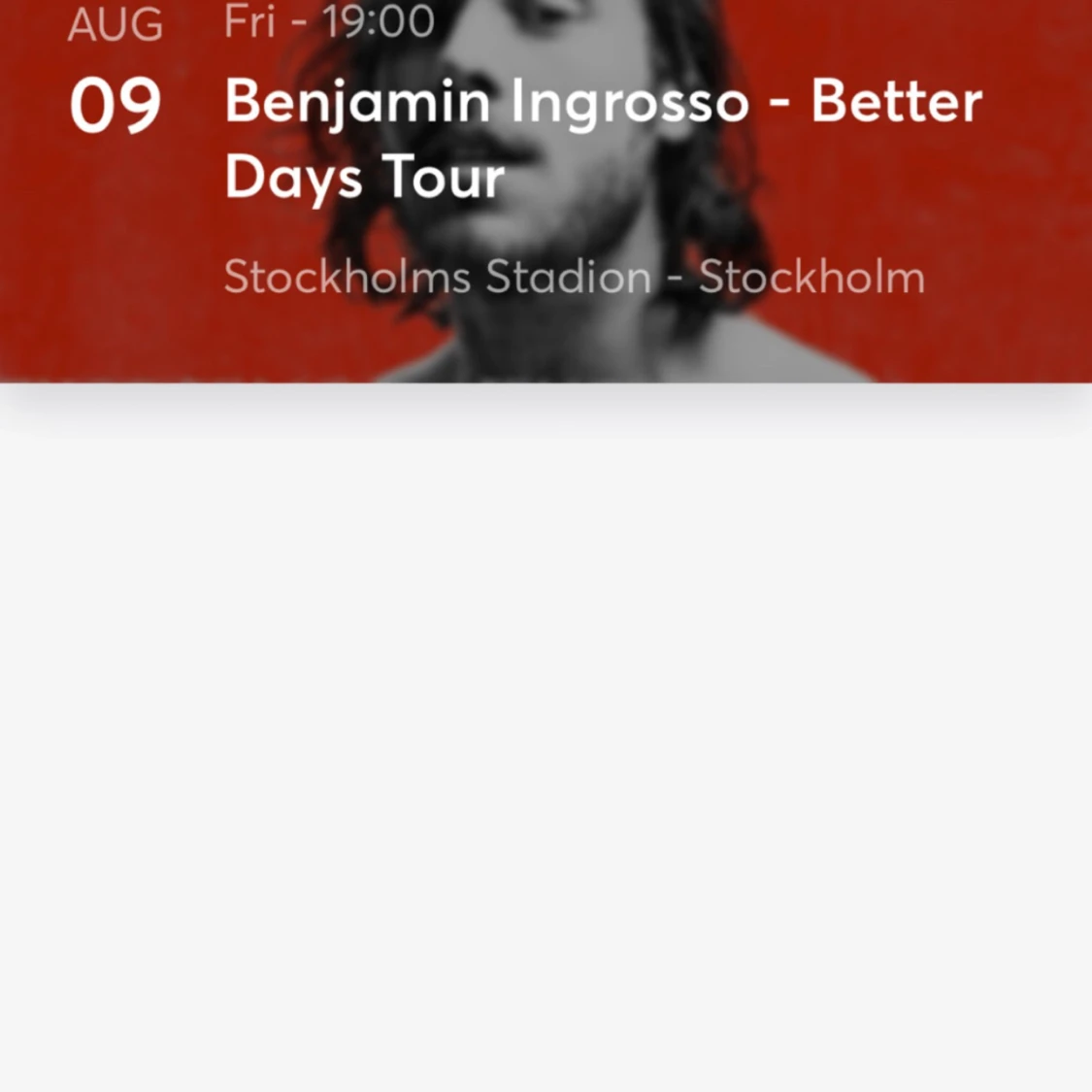 Benjamin konsert Stockholm stadium