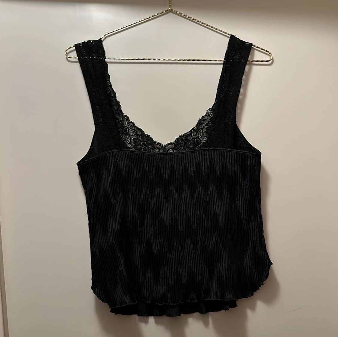 Svart vintage spetstopp  - 92