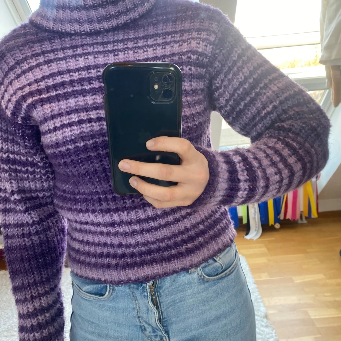 Lila stickadtröja från Zara