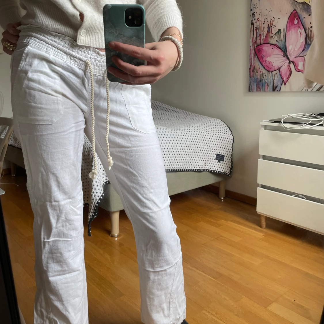 Snygga vita linnebyxor - 91