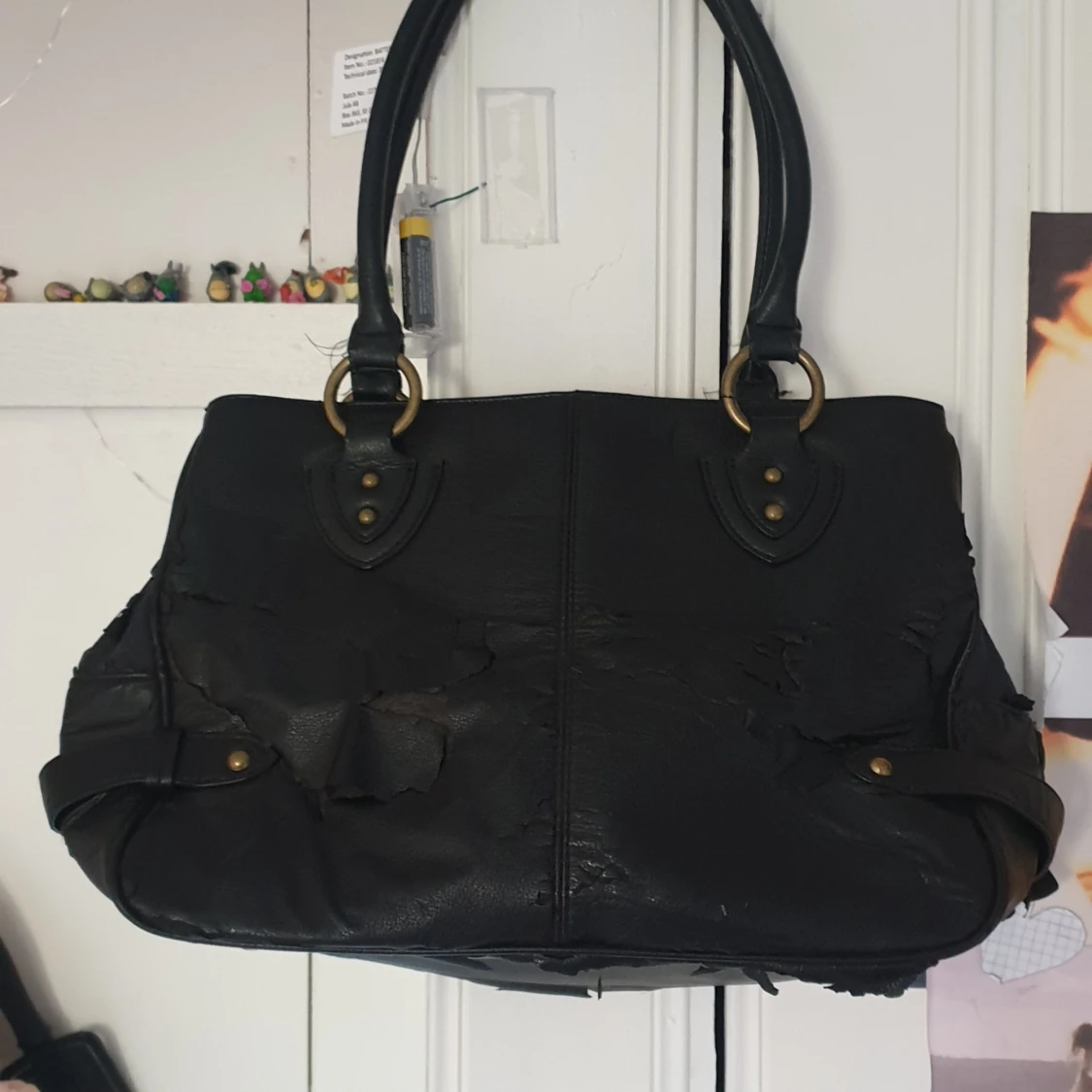 Svart läder väska  - 90