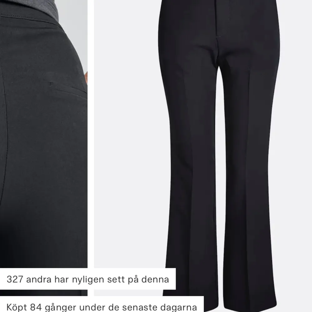 Svarta kostymbyxor från bikbok i modellen Vilma. Använda fåtal gånger därav nysckick.💕 (köparen står för frakt). Jeans & Byxor.