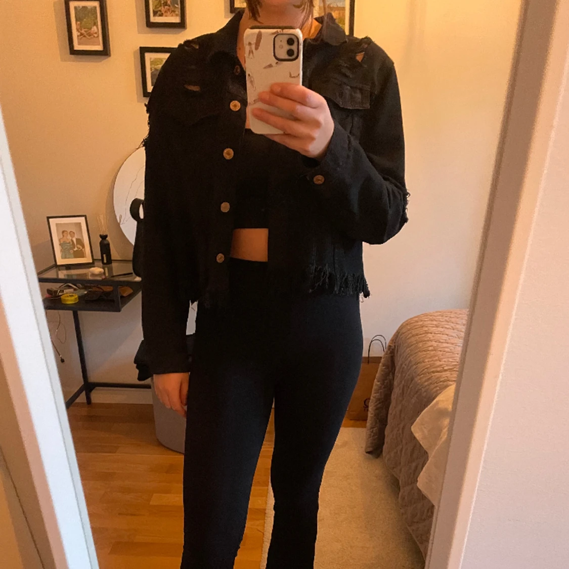 Svart jeansjacka  - 90