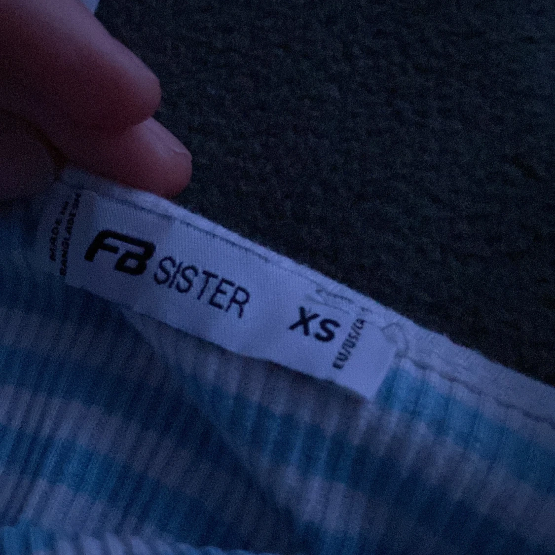 Blå/vit randigt linne - 92