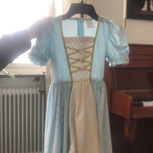Prinsessklänning - En blå guldig sammets klänning till barn 