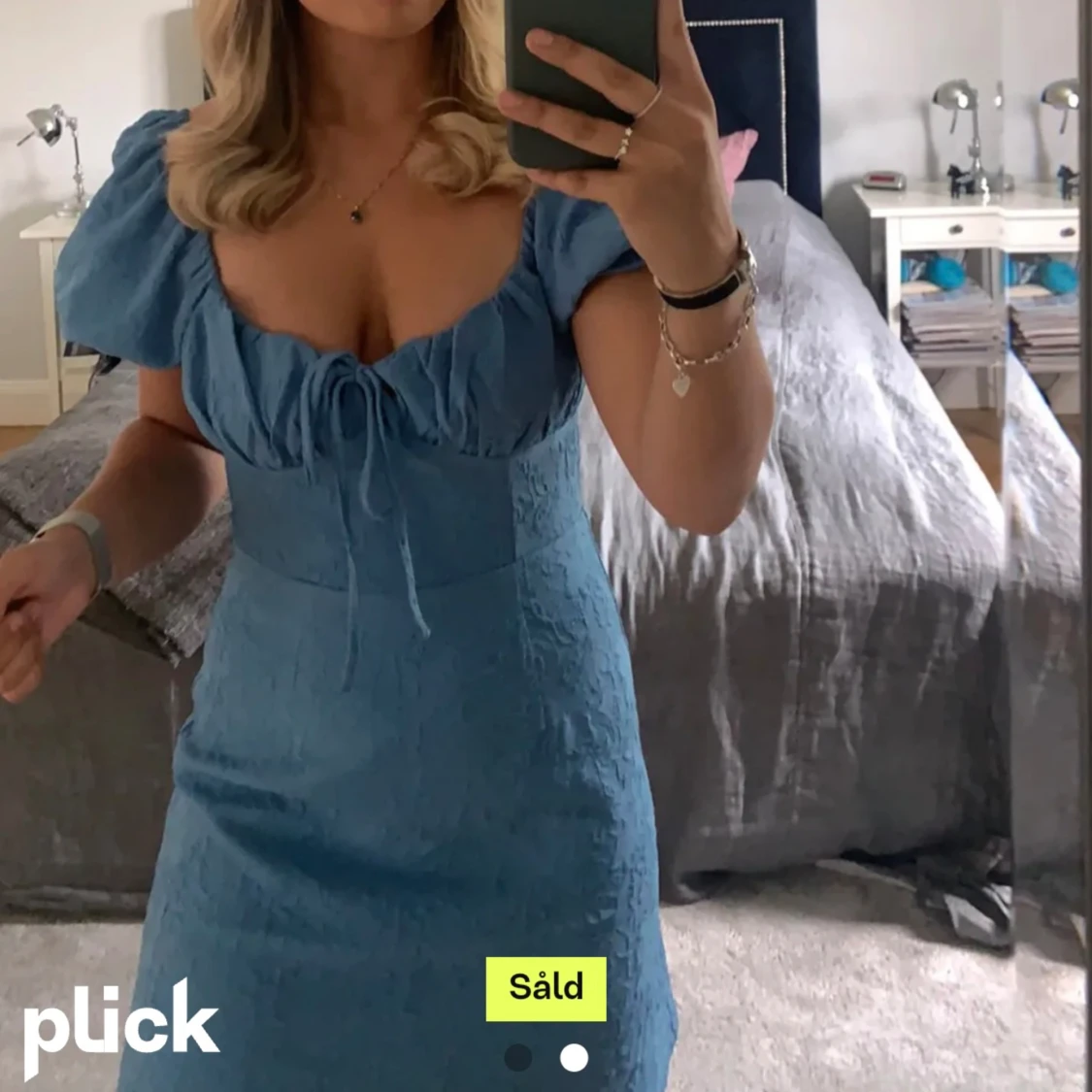 Blå söt klänning  - 90