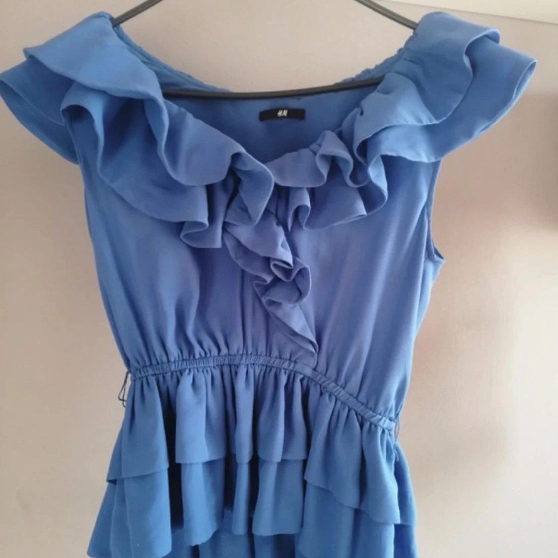 Blå volang topp - 91