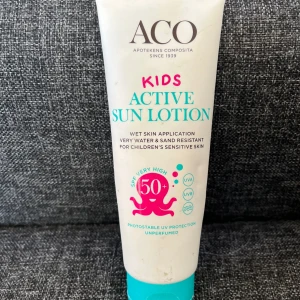 Aco solskyddskräm solskydd salva kids aktiv spf50 - Mycket kvar, knappt använd. Nypris 225:-