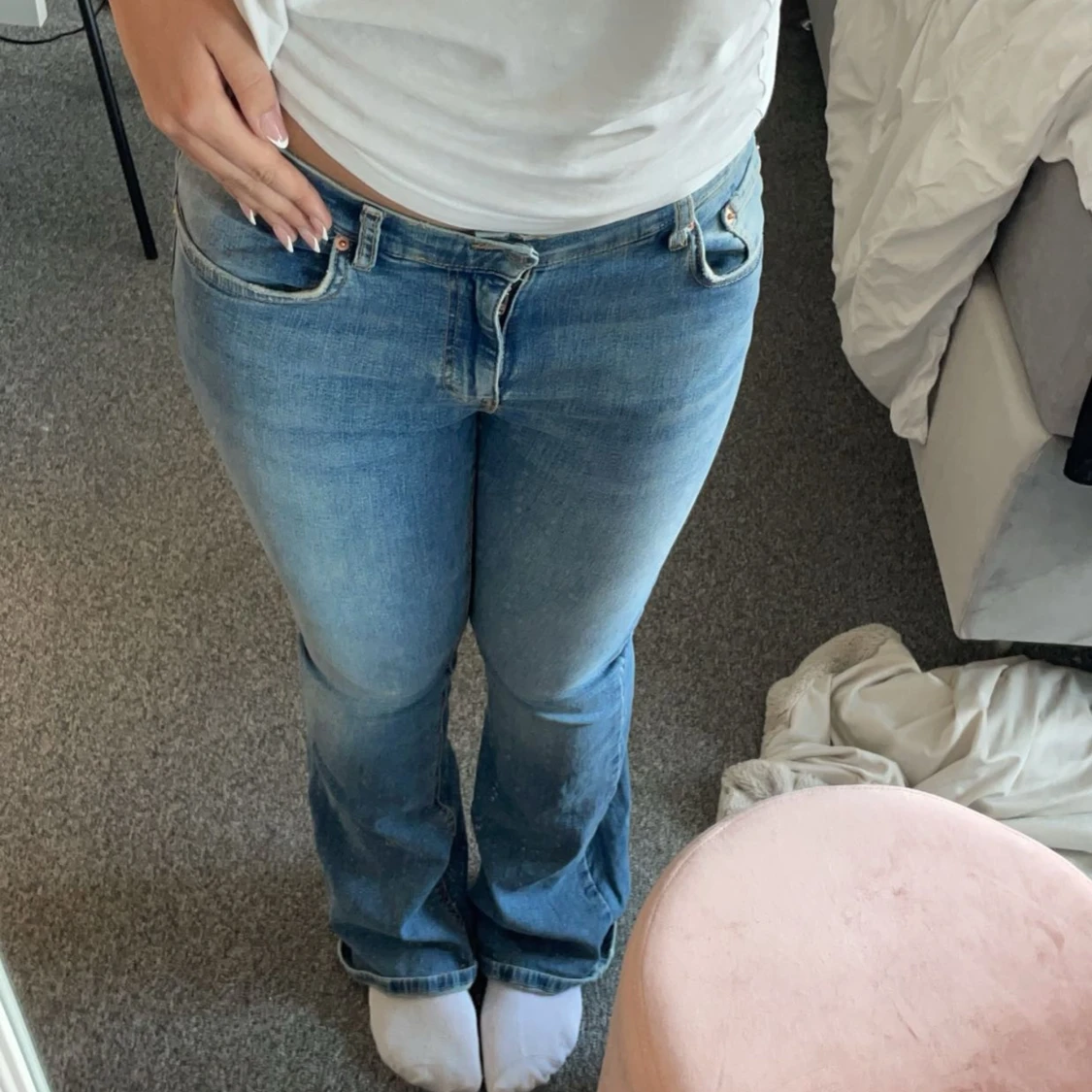 Lågmidjade bootcut jeans  - 90