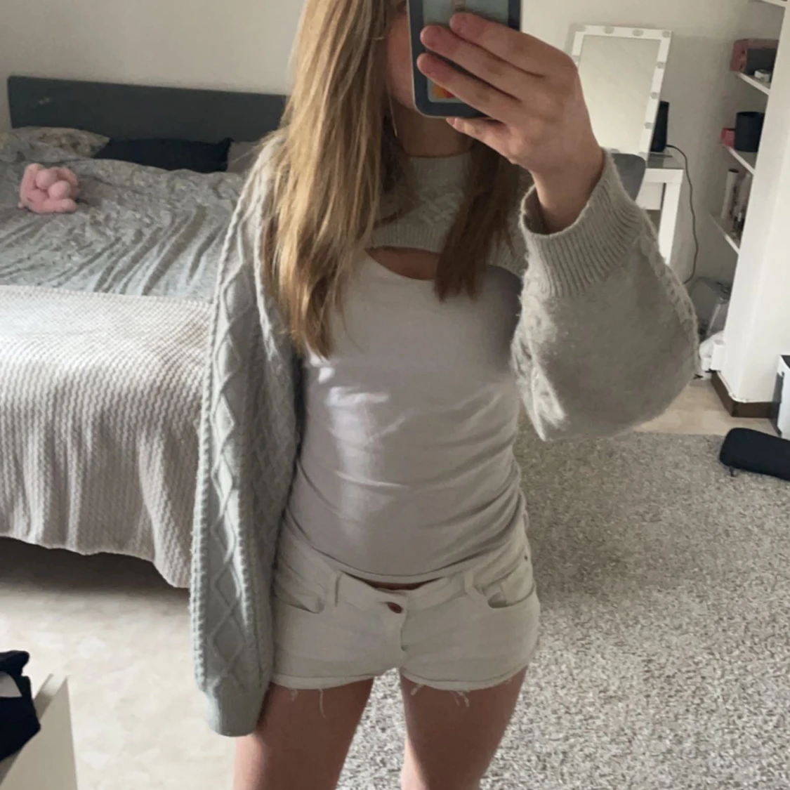 Lågmidjade jeansshorts 