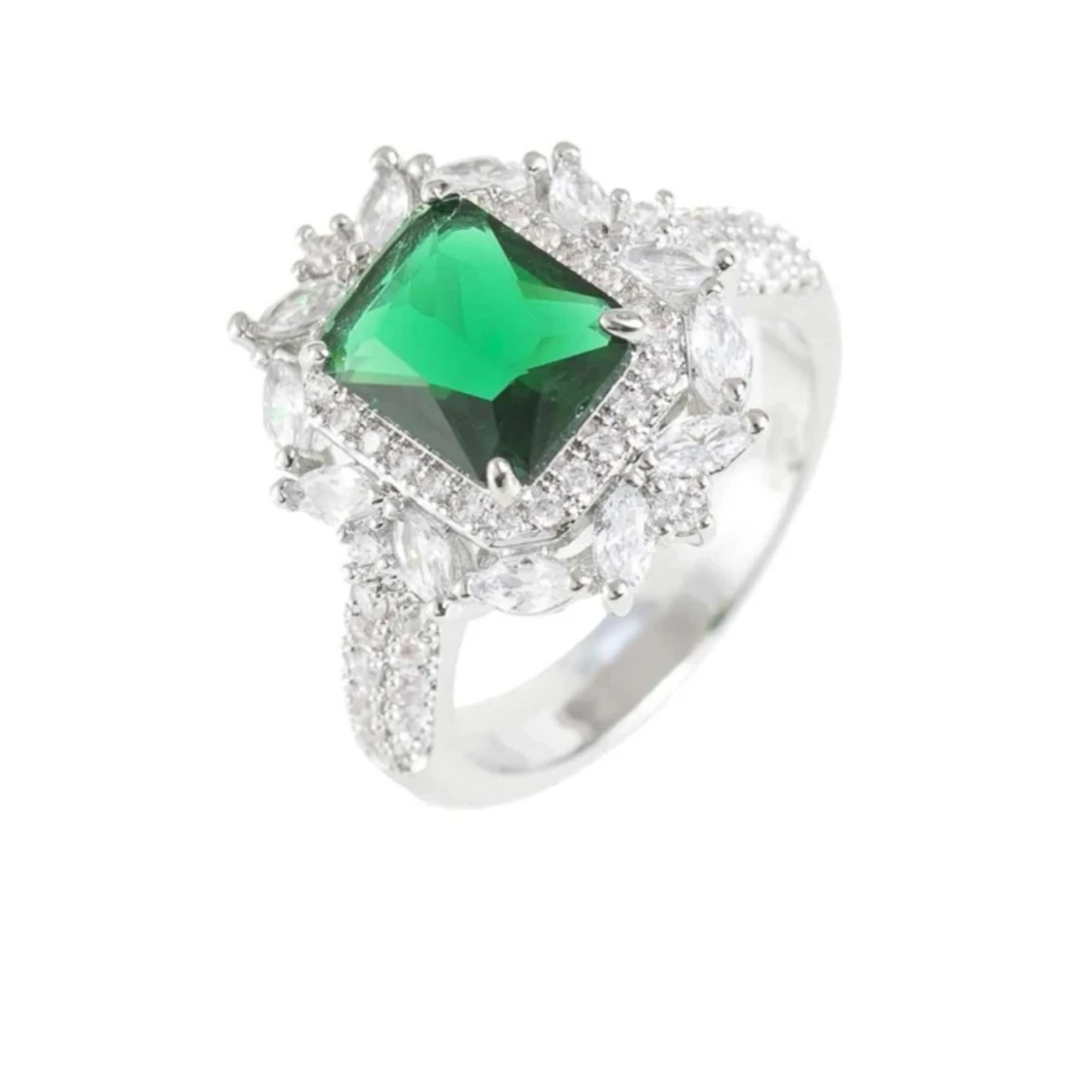 Cubic Zirconia Decor Ring - 91