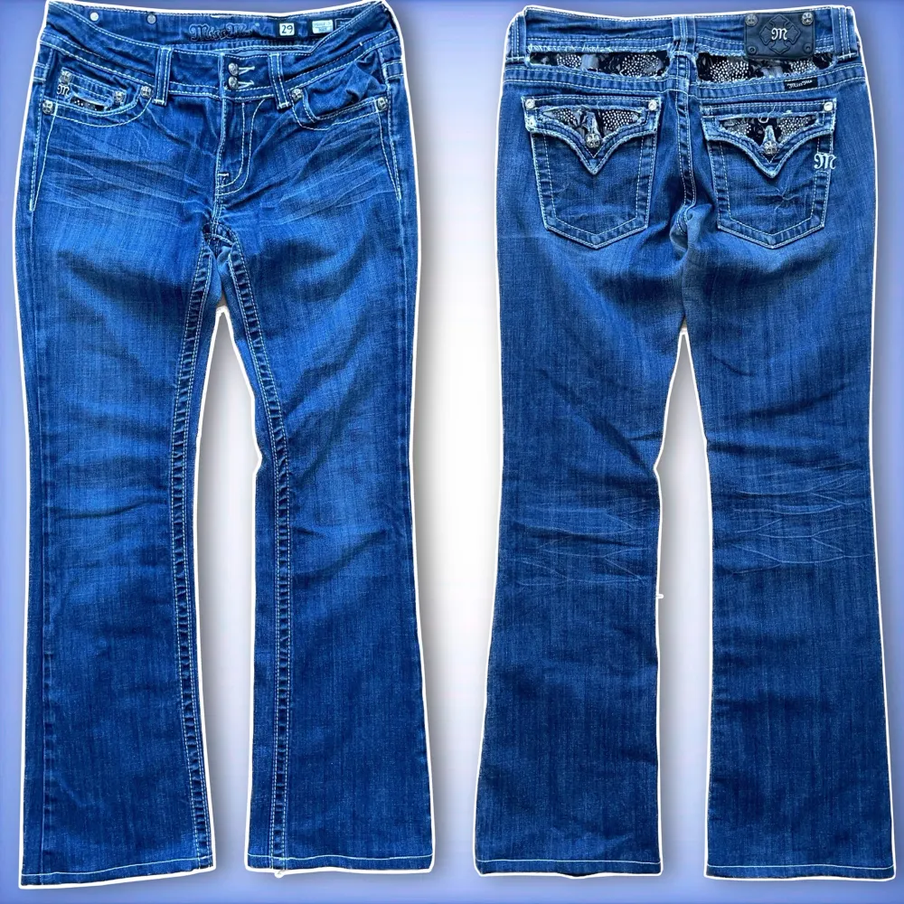 Ett par jätte fina bootcut miss me jeans till ett jätte bra pris!  Hör av dig ifall du har frågor eller vill se defekter!😊. Jeans & Byxor.