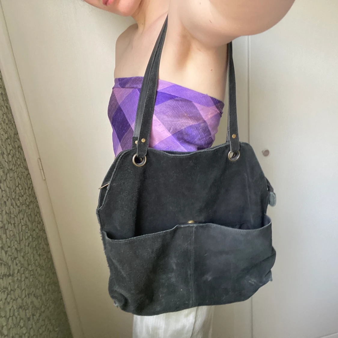 White washed svart väska - 90