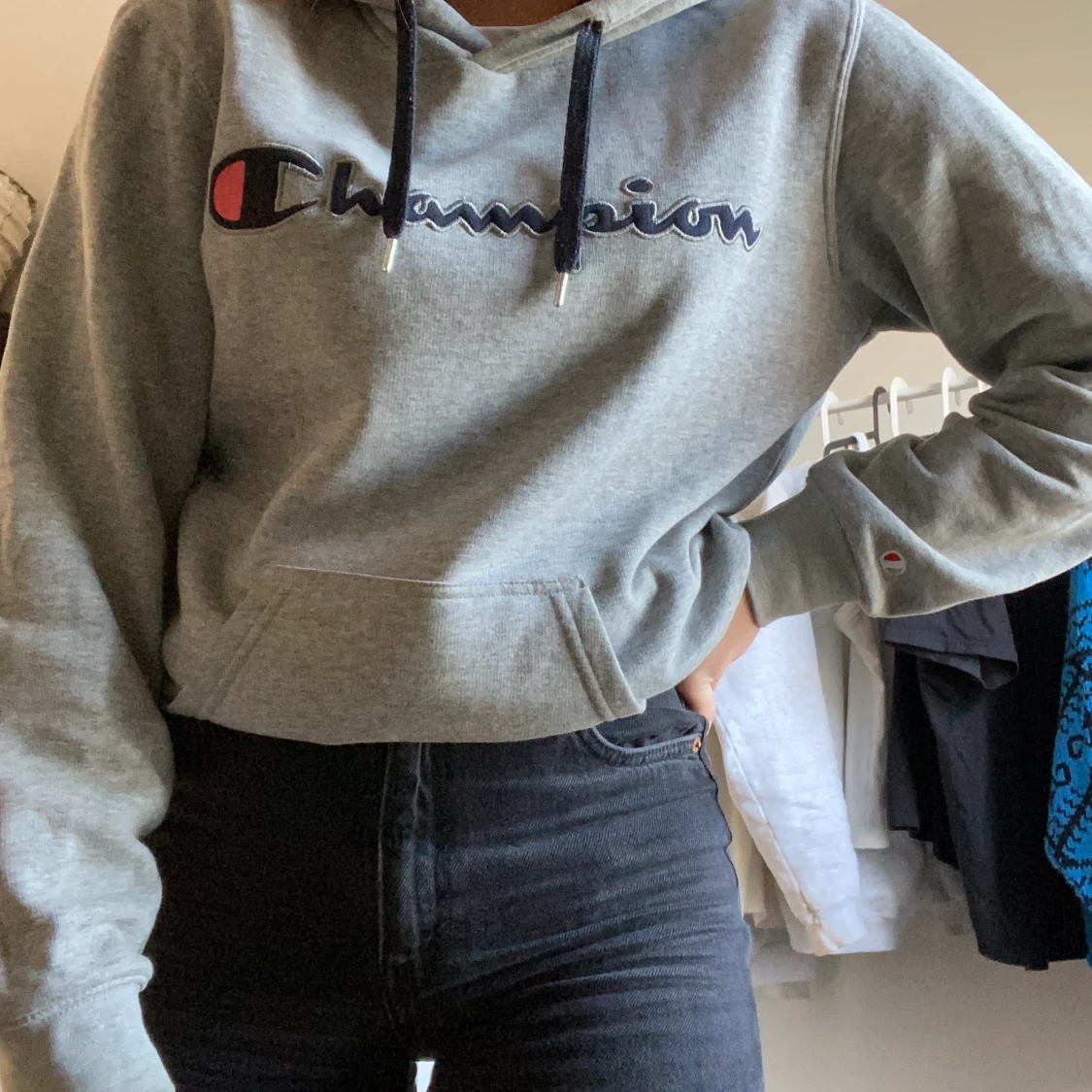 Grå Champion hoodie