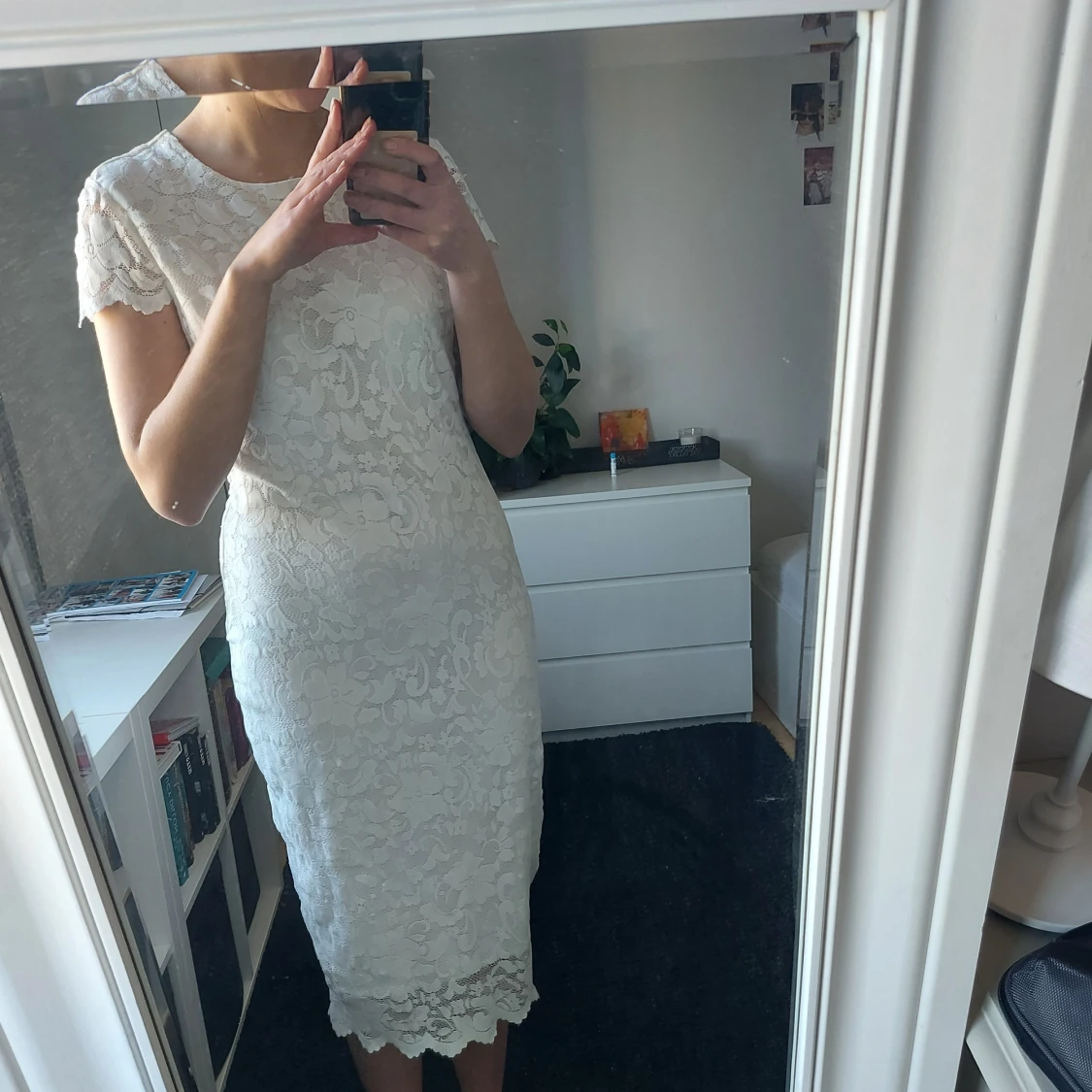 Vit spetsklänning