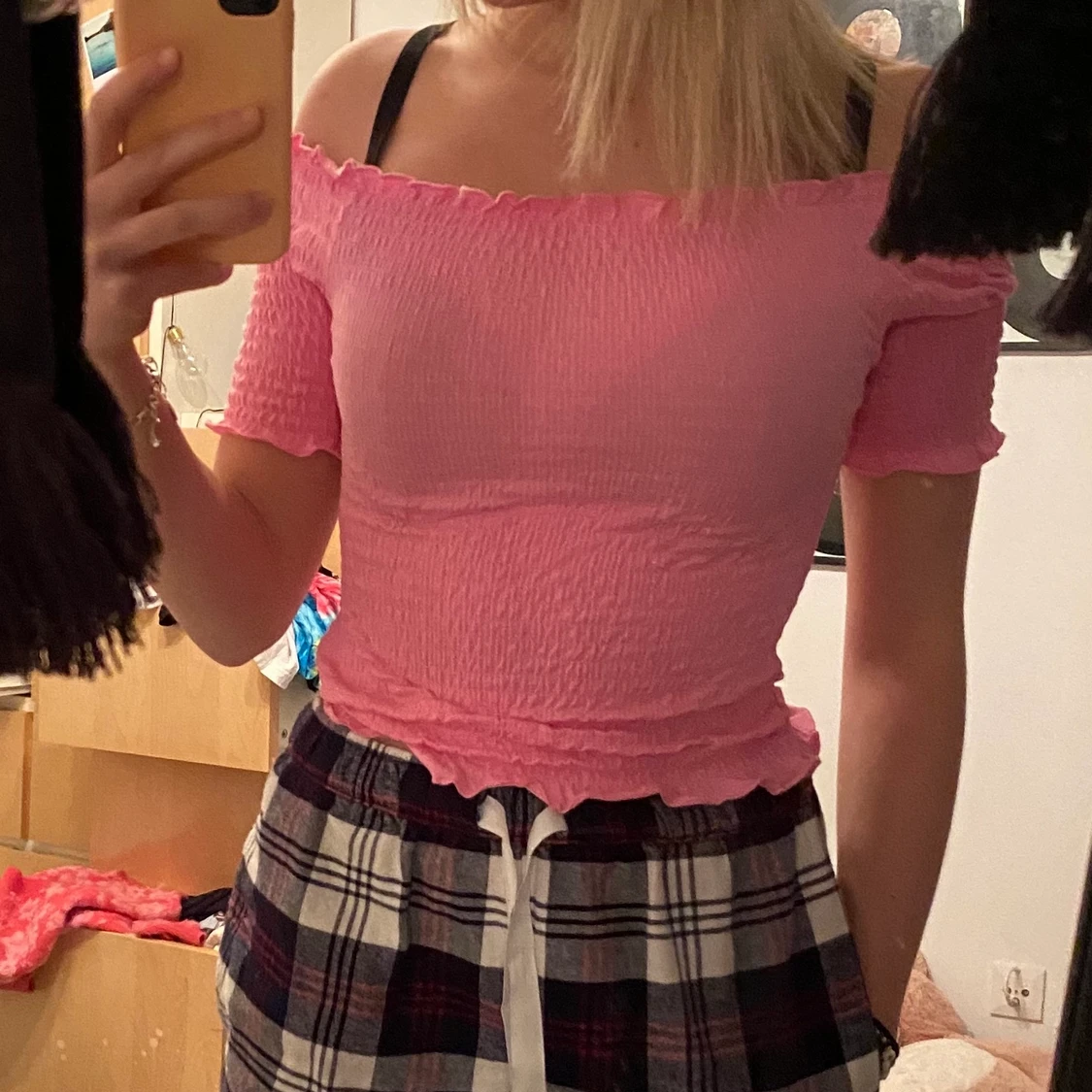 Smockad Topp Rosa H&M str S - 90