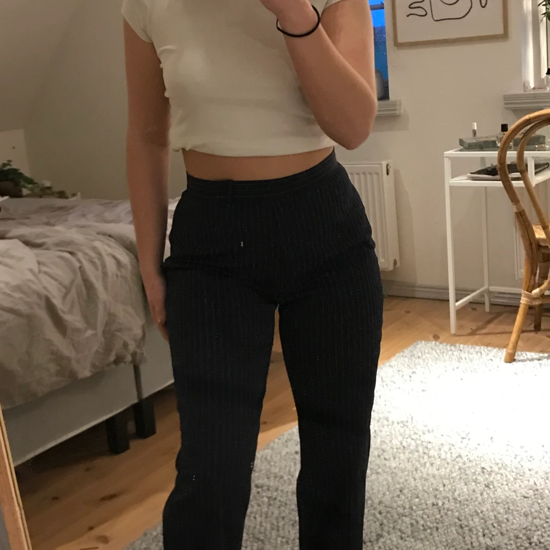 Vintage wide leg kostymbyxor