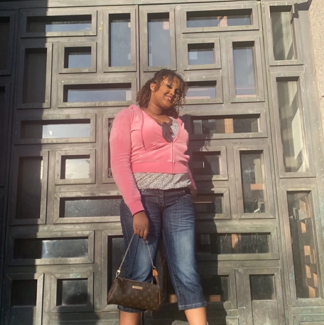 low waisted 3/4 jeans, storlek M/L