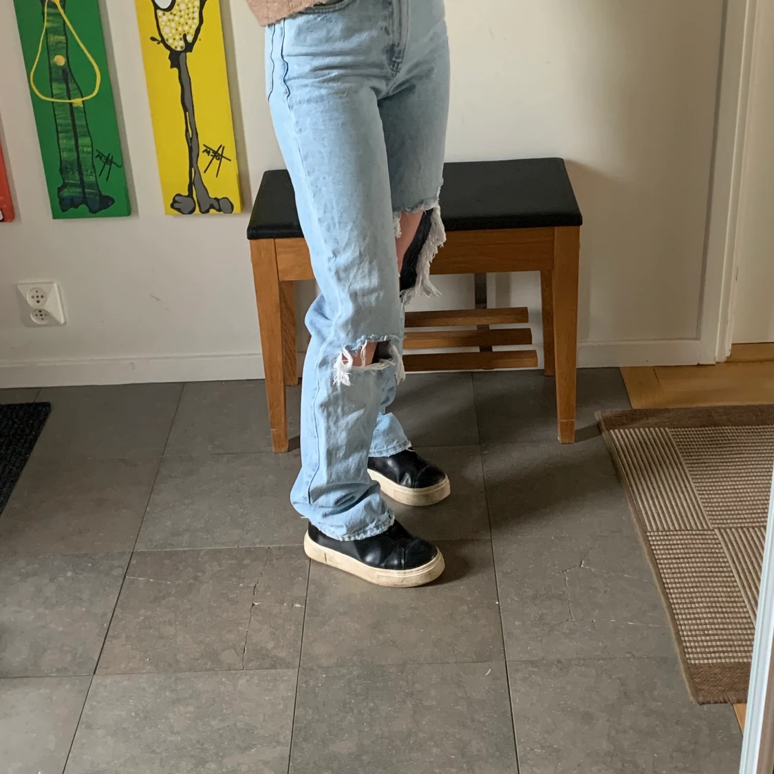 Jeans med slitningar - 90