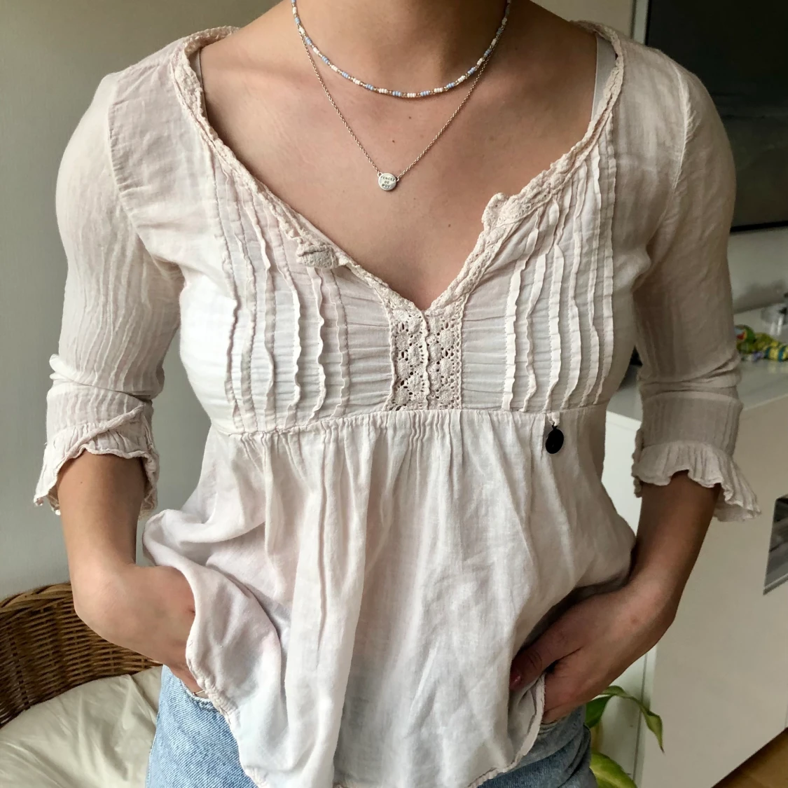 Ljusrosa blus XS - 90