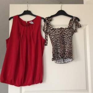 Den röda tröjan från vera mode storlek s  och den andra från gina tricot s 50kr st
