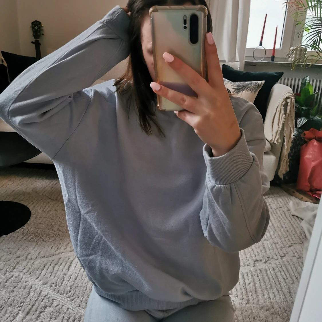 Ljusblå sweatshirt  - 90