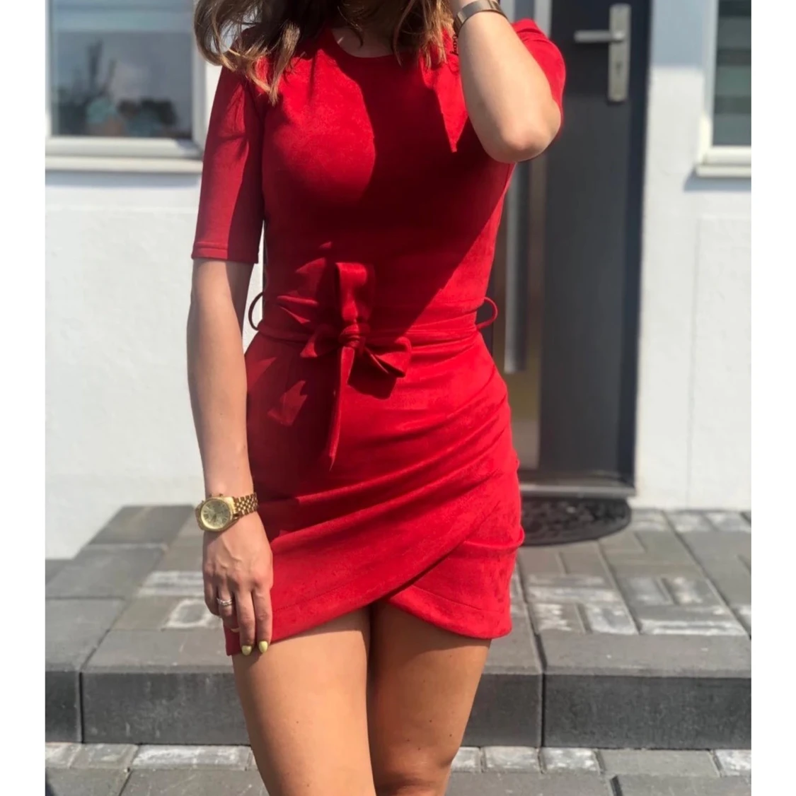 Klänning röd mocka