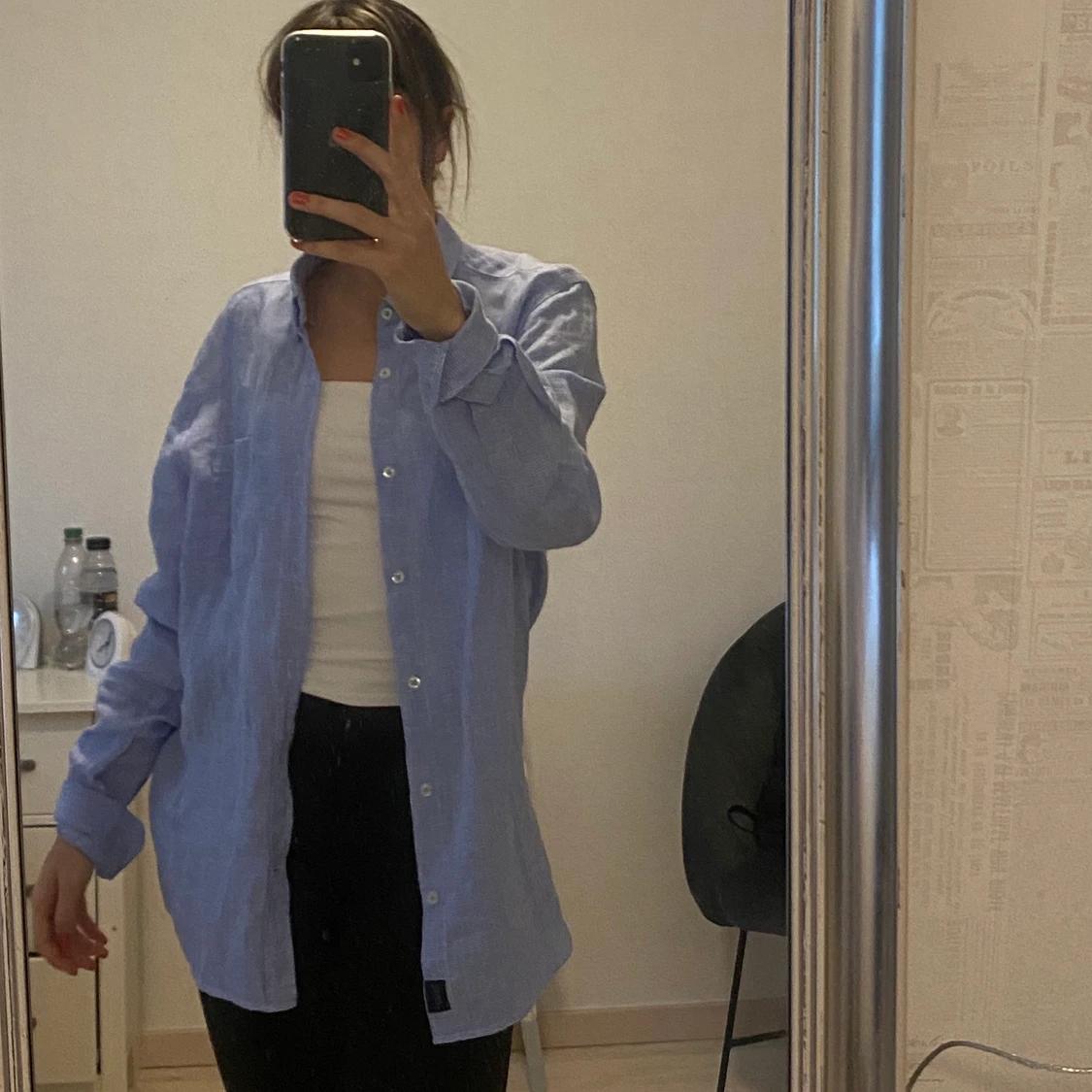 Oversized bondelid skjorta