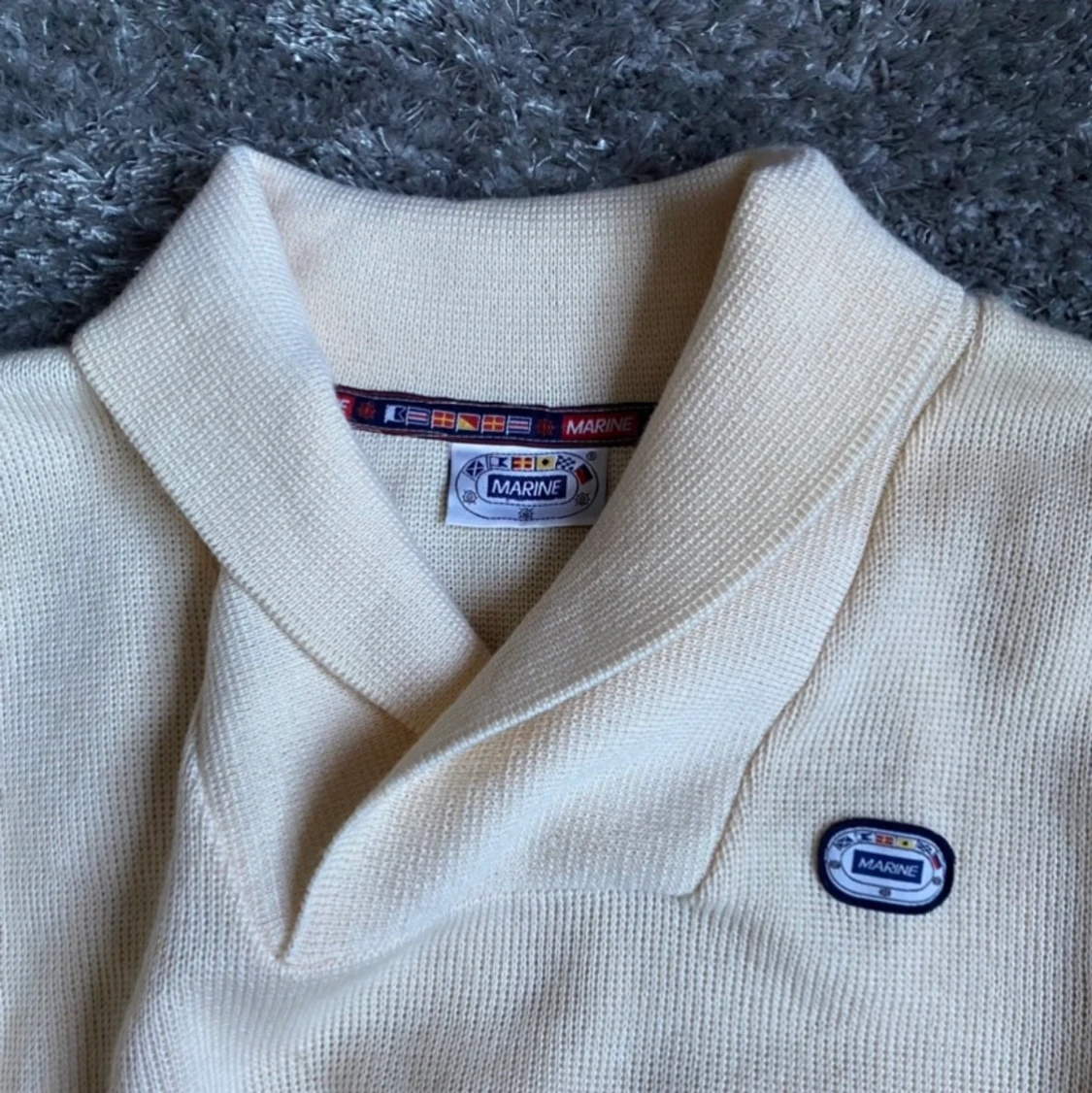 handgjord marine tröja  - 90