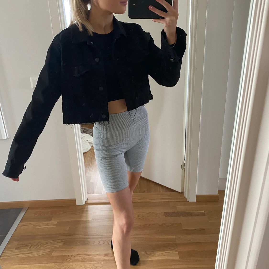 Croppad Jeansjacka - 91