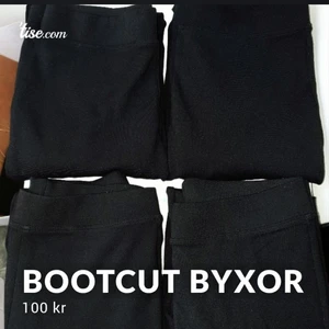 Bootcut byxor - 3 stycken i S o 1 i Xs dem är som nya kanske använd nån enstaka gång men inte mer. 400kr för alla dem kostar 200 kr styck om jag minns rätt. 100kr styck