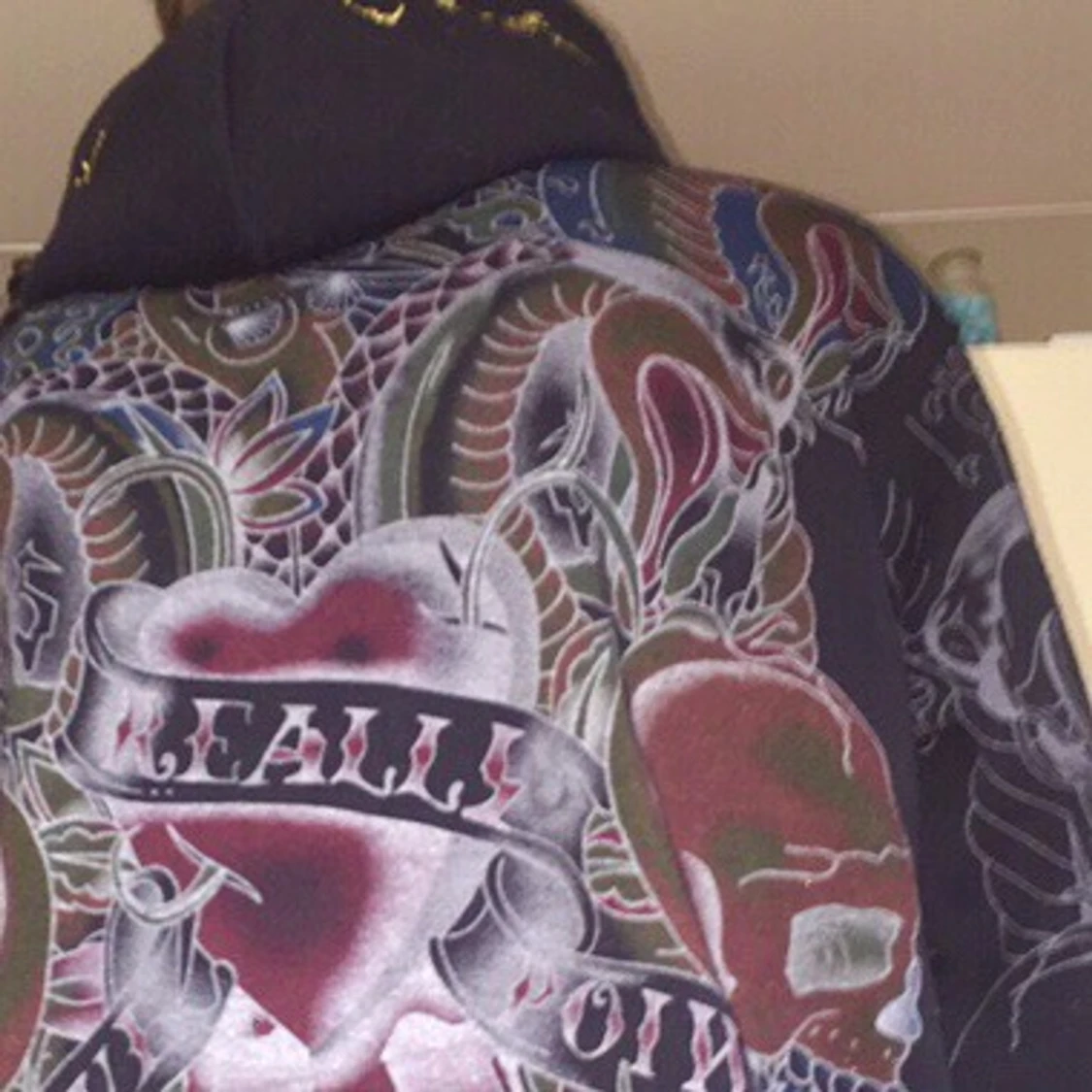 Zip Luvtröja Ed Hardy (?) y2k hoodie - 90
