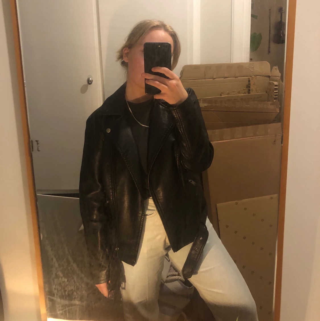 Oversized skinnjacka