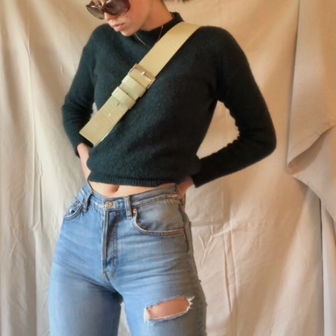 Mörkgrön tjocktröja - 90