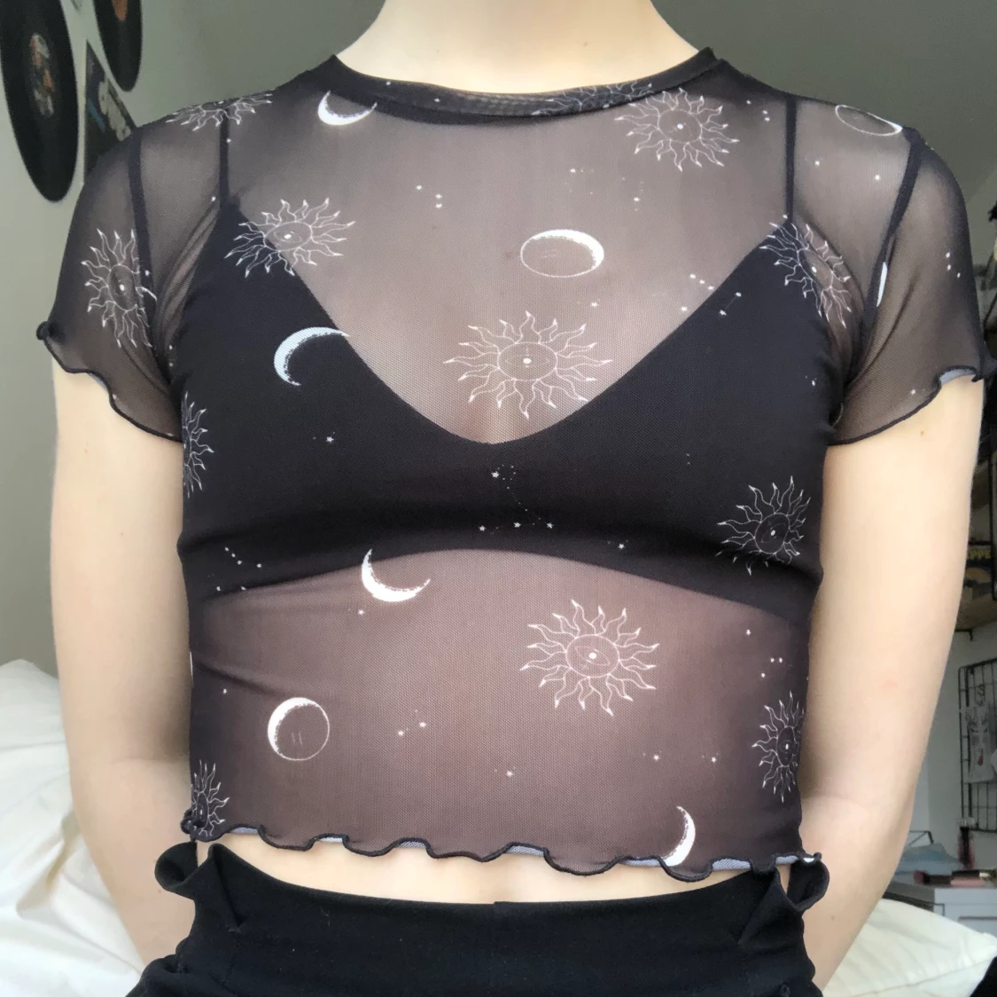 Svart genomskinlig t-shirt - 91