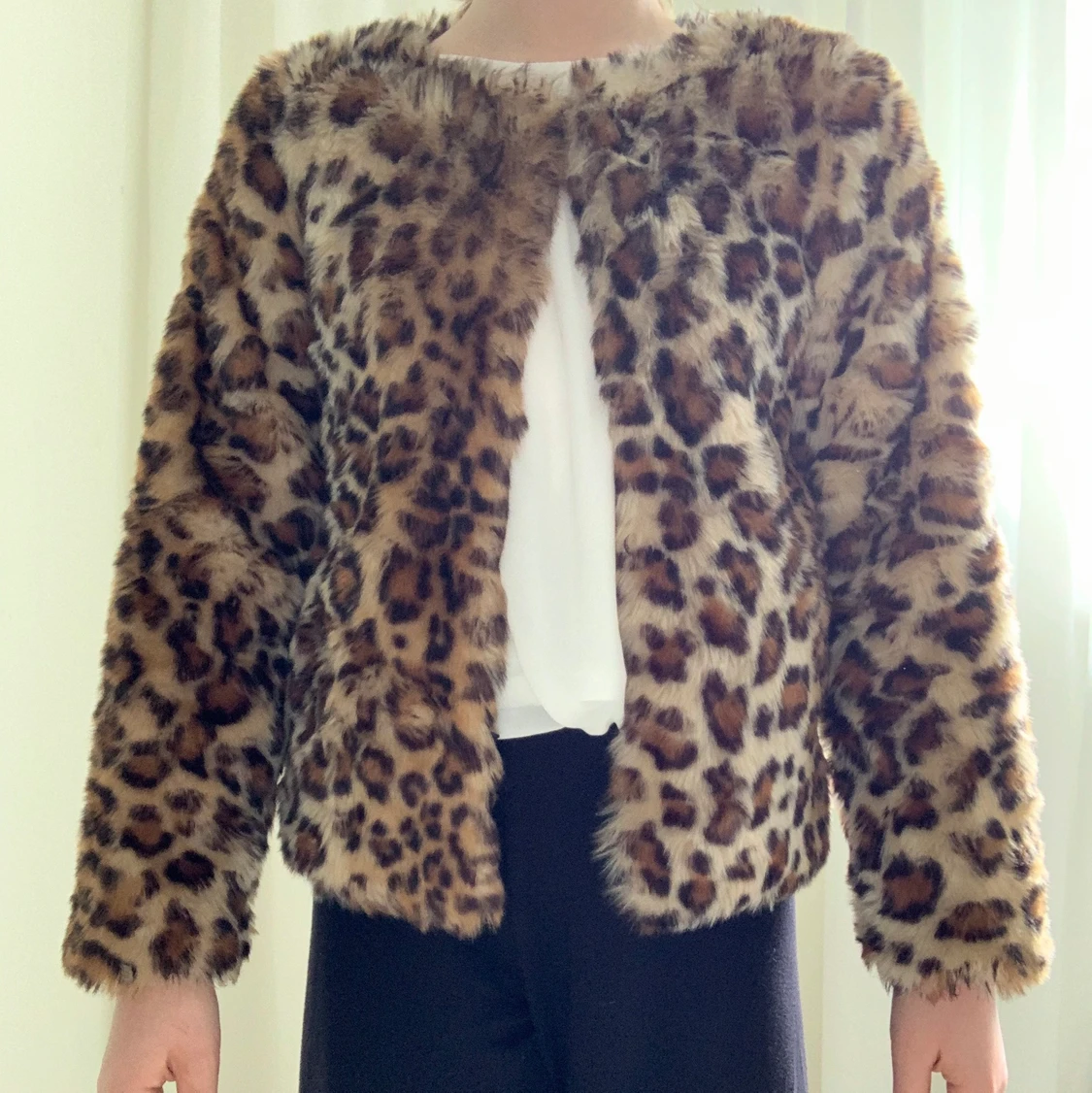 Leopard Mönstrad Pälsjacka 