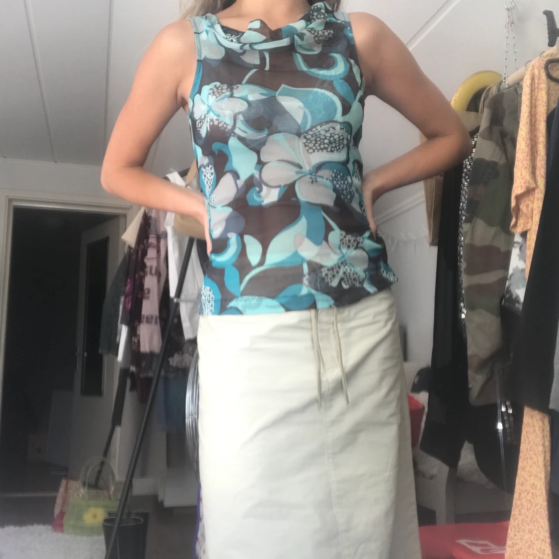 Transparent blommigt linne 🍭 - 91