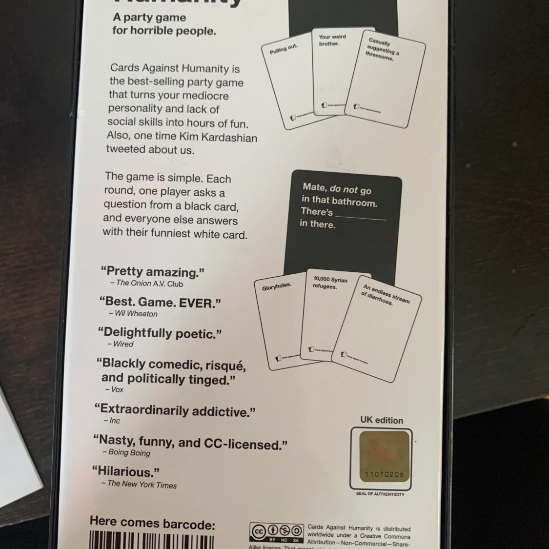 Cards against humanity  - 90